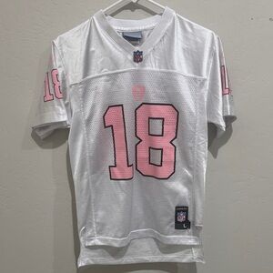 Raiders Moss NFL White and Pink  Football Jersey